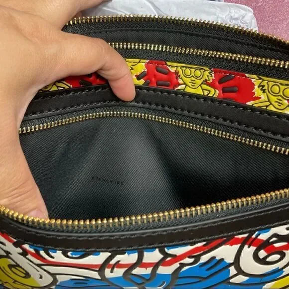 COACH X Disney Mickey X Keith Haring Academy Pouch *Rare Limited Edition!!!